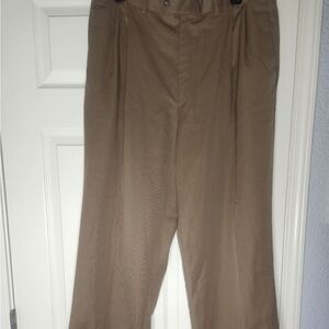 MENS PAZONI DRESS PANTS SIZE 38 X 30 100%WOOL MADEIN ITALY PLAITED FRONTCARAMEL.